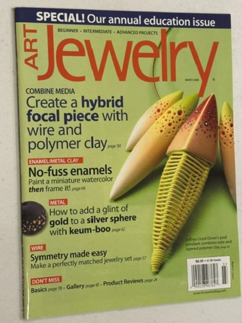 SET of TWO (2) Art Jewelry Magazines January & March 2008